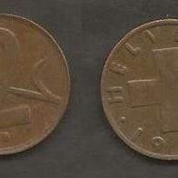 Münze Schweiz: 2 Rappen 1953