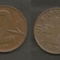 Münze Schweiz: 2 Rappen 1957