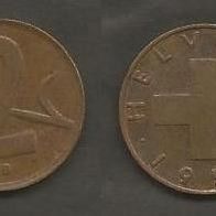 Münze Schweiz: 2 Rappen 1958