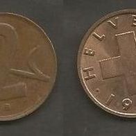 Münze Schweiz: 2 Rappen 1968