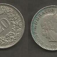 Münze Schweiz: 20 Rappen 1943