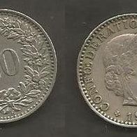 Münze Schweiz: 20 Rappen 1952