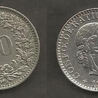 Münze Schweiz: 20 Rappen 1955