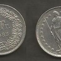 Münze Schweiz: 1 Franken 1985