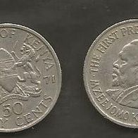 Münze Kenia: 50 Cent 1971