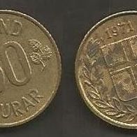 Münze Island: 50 Aurar 1971