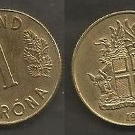 Münze Island: 1 Kronur 1973