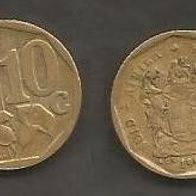 Münze Süd Afrika: 10 Cent 1992