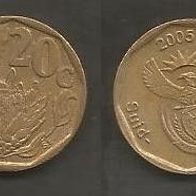 Münze Süd Afrika: 20 Cent 2005