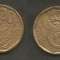Münze Süd Afrika: 20 Cent 2007