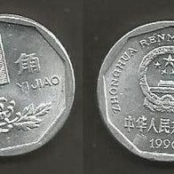 Münze China: 1 Jiao 1996