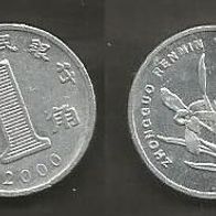 Münze China: 1 Jiao 2000