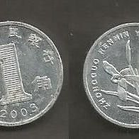 Münze China: 1 Jiao 2003