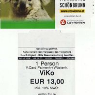 Tiergarten Schönbrunn Wien Koala Eintrittskarte von 2007