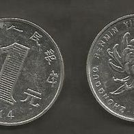 Münze China: 1 Yuan 2014