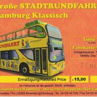 Große Stadtrundfahrt Hamburg Klassisch Fahrkarte von 2014