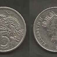 Münze Neu Seeland: 5 Cent 1989