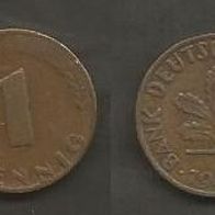 Münze Bundesrepublik Deutschland ( BRD ): 1 Pfennig 1949 - G