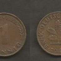 Münze Bundesrepublik Deutschland ( BRD ): 1 Pfennig 1949 - J