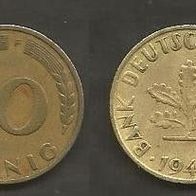 Münze Bundesrepublik Deutschland ( BRD ): 10 Pfennig 1949 - F