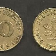 Münze Bundesrepublik Deutschland ( BRD ): 10 Pfennig 1949 - G