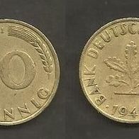 Münze Bundesrepublik Deutschland ( BRD ): 10 Pfennig 1949 - J