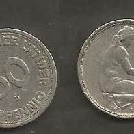 Münze Bundesrepublik Deutschland ( BRD ): 50 Pfennig 1949 - D