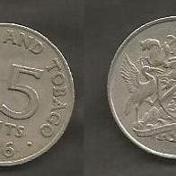 Münze Trinidad & Tobaco: 25 Cent 1966