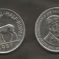 Münze Mauritius: 0,50 oder 1/2 Rupee 1987