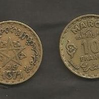 Münze Alt Marokko: 10 Franc 1952
