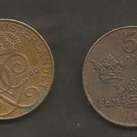 Münze Alt - Schweden: 5 Öre 1950 - Bronze