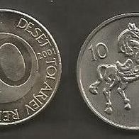Münze Slowenien: 10 Tolar 2001 VZ