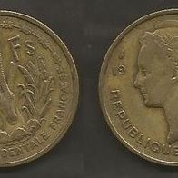Münze West Afrikanische Staaten: 25 Franc 1956