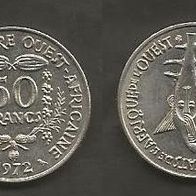 Münze West Afrikanische Staaten: 50 Franc 1972
