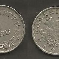 Münze Alt Rumänien: 1 Leu 1924 - mit Prägestempel ( Blitz )
