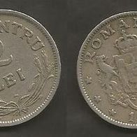 Münze Alt Rumänien: 2 Lei 1924 mit Prägestempel ( Blitz )
