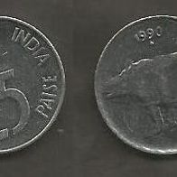 Münze Indien: 25 Paise 1990