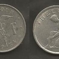Münze Alt Belgien: 1 Frank 1934