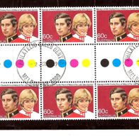 Australien 164 Mi 761 6er Block Dianas Hochzeit SSt
