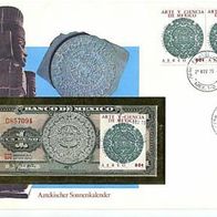 Banknotenbrief Mexiko mit 1 Peso 22.7.1970 Grösse ca, 26mal17cm . . .##400