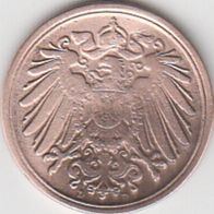 Deutsches Reich 1 Pfennig 1907 D aus dem Umlauf