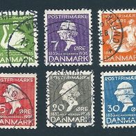 Dänemark 1935, Mi.-Nr. 222-227, gestempelt