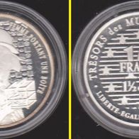 1997 Frankreich Utamaro Frau mit Schachtel 1,5 Euro Probe Silber