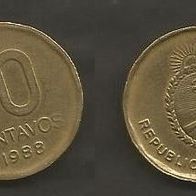 Münze Argentinien: 10 Centavos 1988