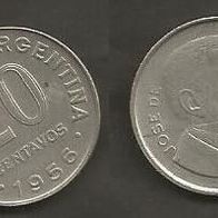 Münze Argentinien: 20 Centavos 1956