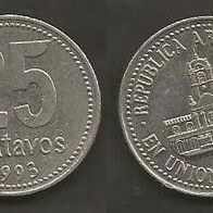 Münze Argentinien: 25 Centavos 1993