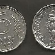 Münze Argentinien: 5 Peso 1961