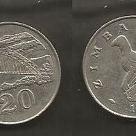 Münze Simbabwe: 20 Cent 1980