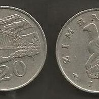 Münze Simbabwe: 20 Cent 1997