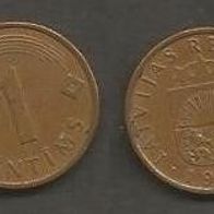 Münze Lettland: 1 Sentimi 1997